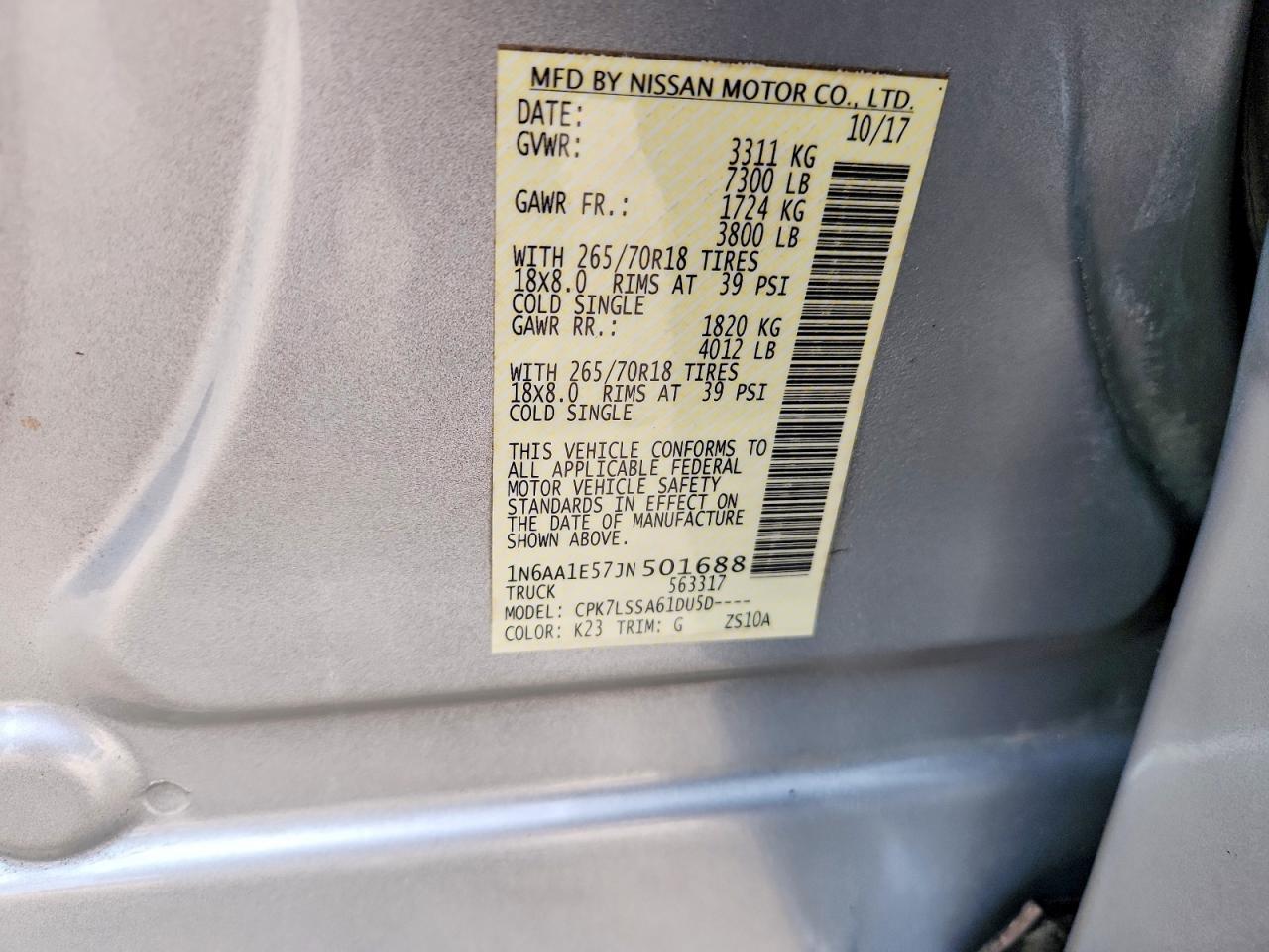 2018 Nissan Titan Sv - zdjęcie 12