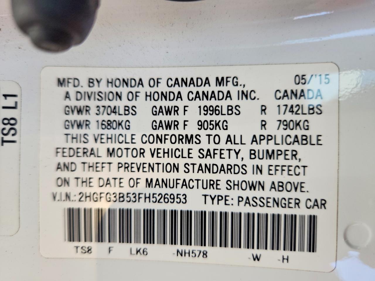 2015 Honda Civic Lx - zdjęcie 12
