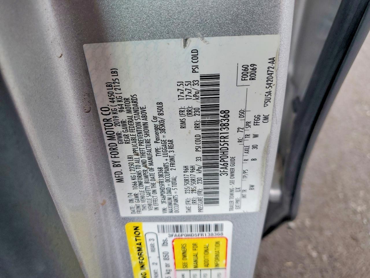 2015 Ford Fusion Se - zdjęcie 12