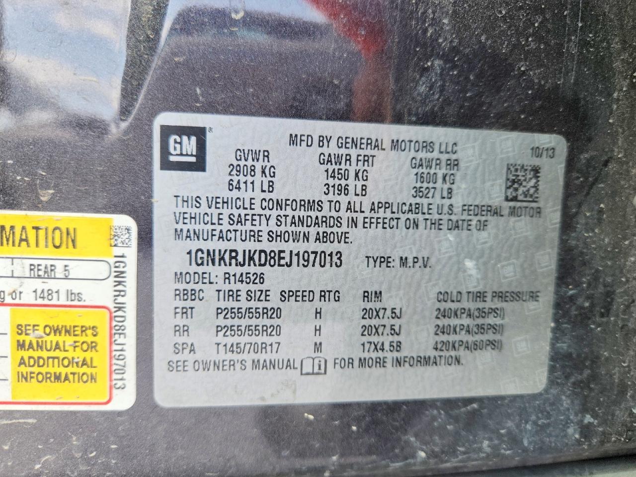 2014 Chevrolet Traverse Ltz - zdjęcie 13