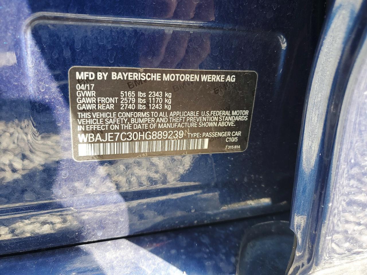 2017 BMW Seria 5 540i - zdjęcie 12