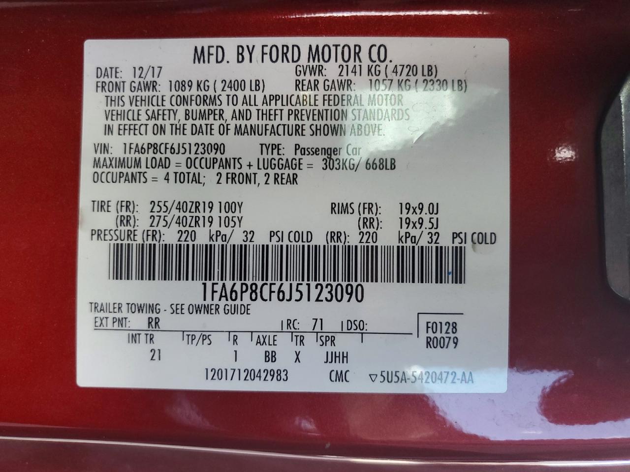 2018 Ford Mustang Gt - zdjęcie 12