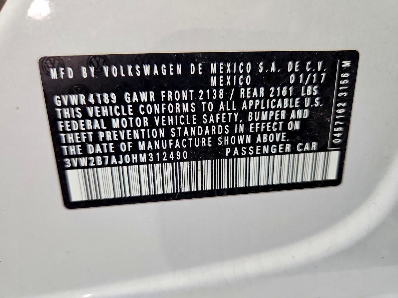 2017 Volkswagen Jetta S - zdjęcie 14