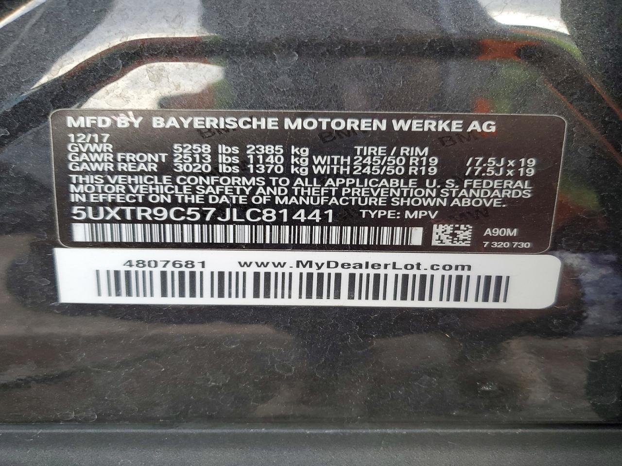 2018 BMW X3 xDrive30I - zdjęcie 14