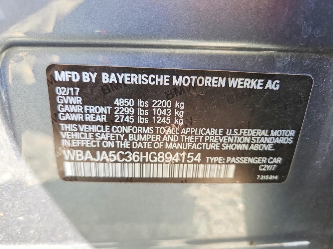 2017 BMW 530 I - zdjęcie 12
