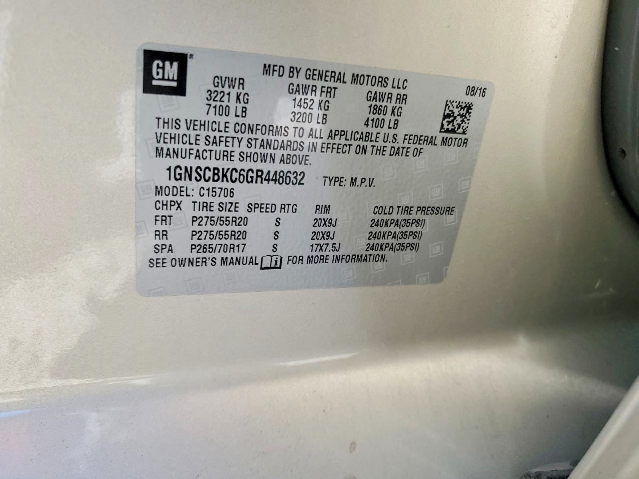 2016 Chevrolet Tahoe C1500 Lt - zdjęcie 12