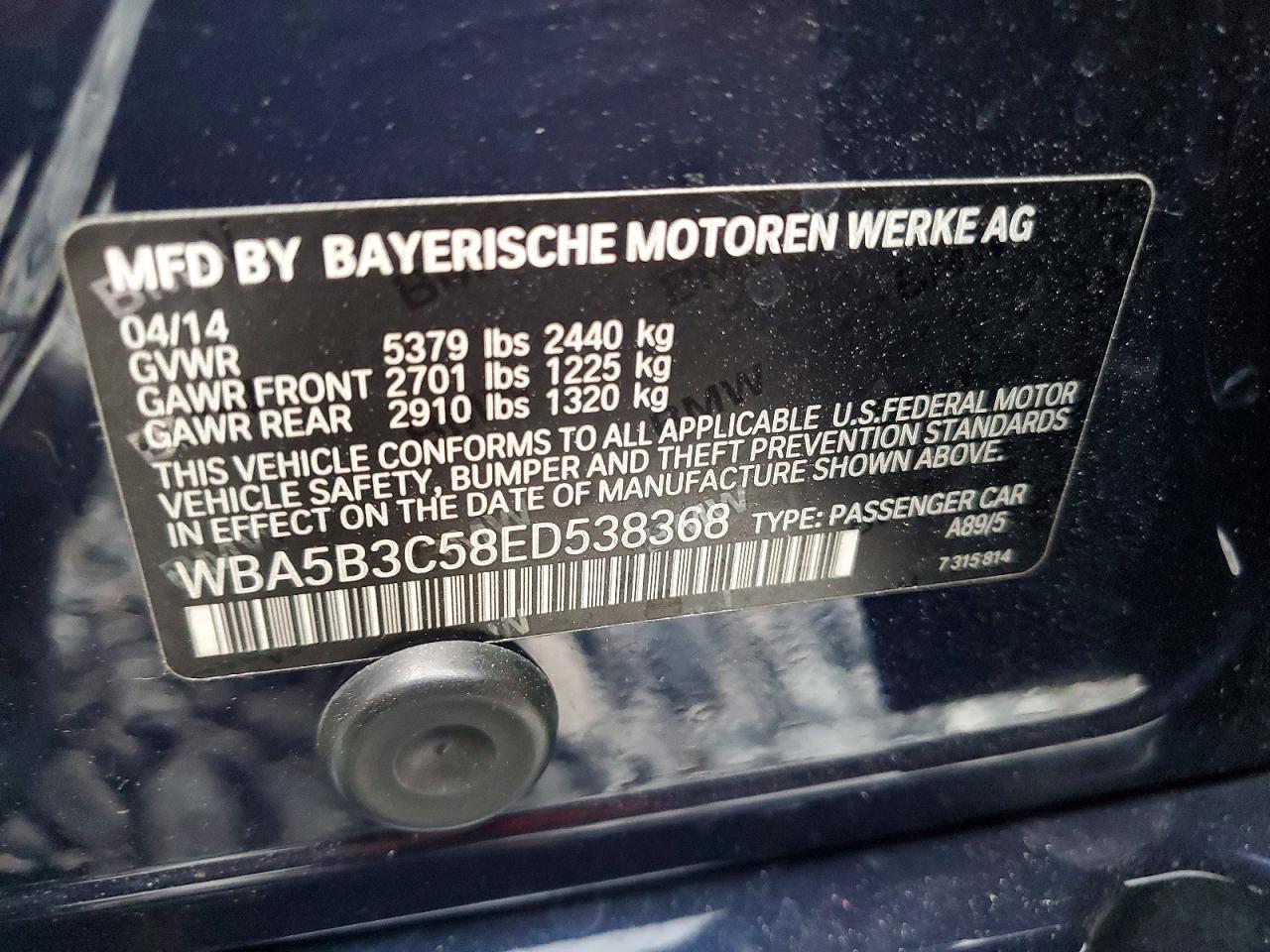 2014 BMW Seria 5 535i - zdjęcie 12