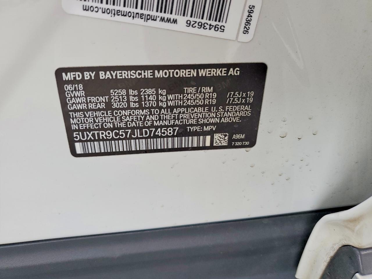 2018 BMW X3 xDrive30I - zdjęcie 13