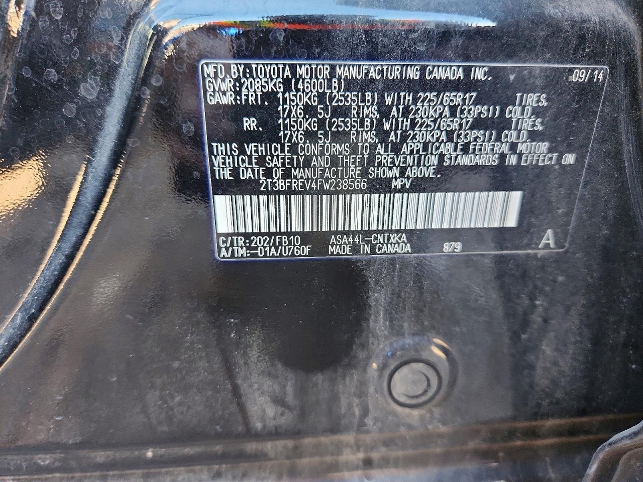 2015 Toyota Rav4 Le - zdjęcie 13
