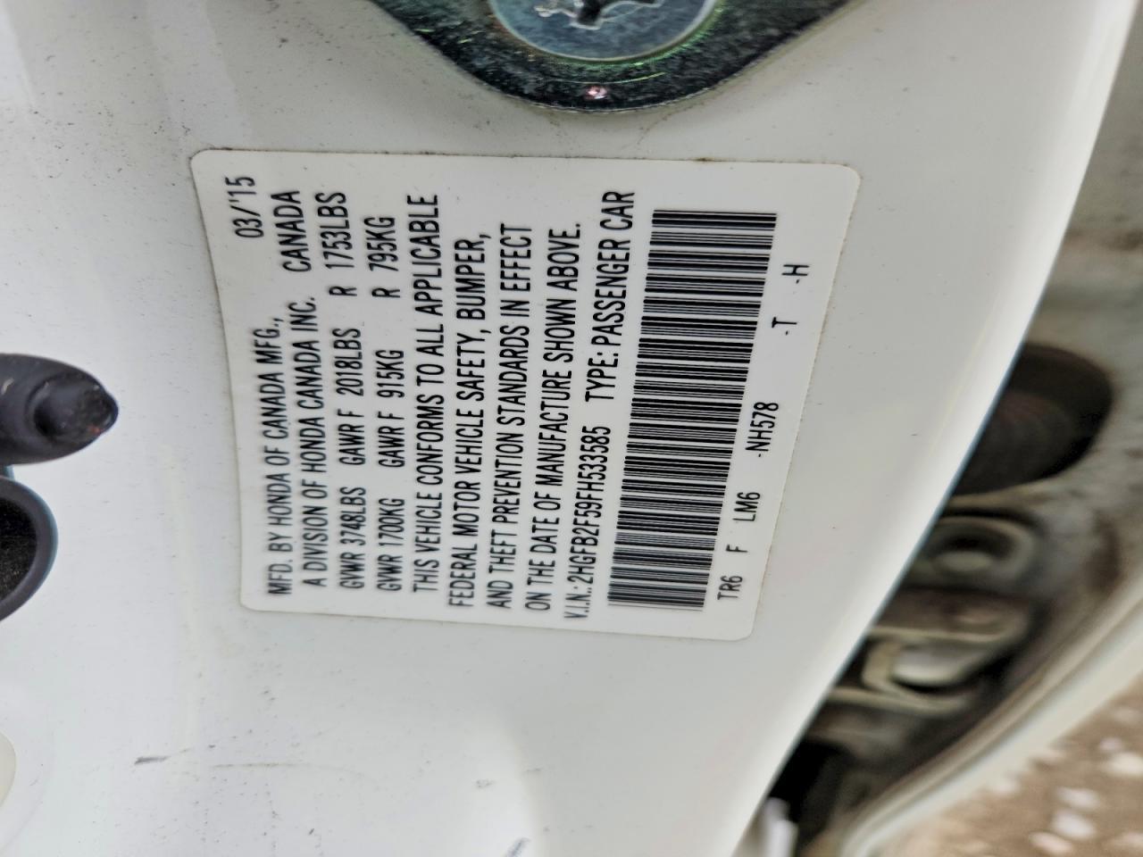 2015 Honda Civic Lx - zdjęcie 13