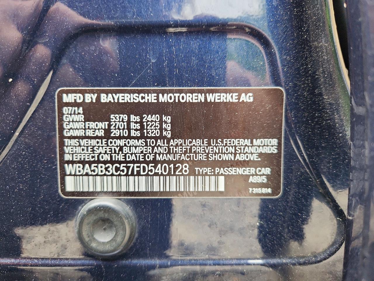2015 BMW Seria 5 535i - zdjęcie 12