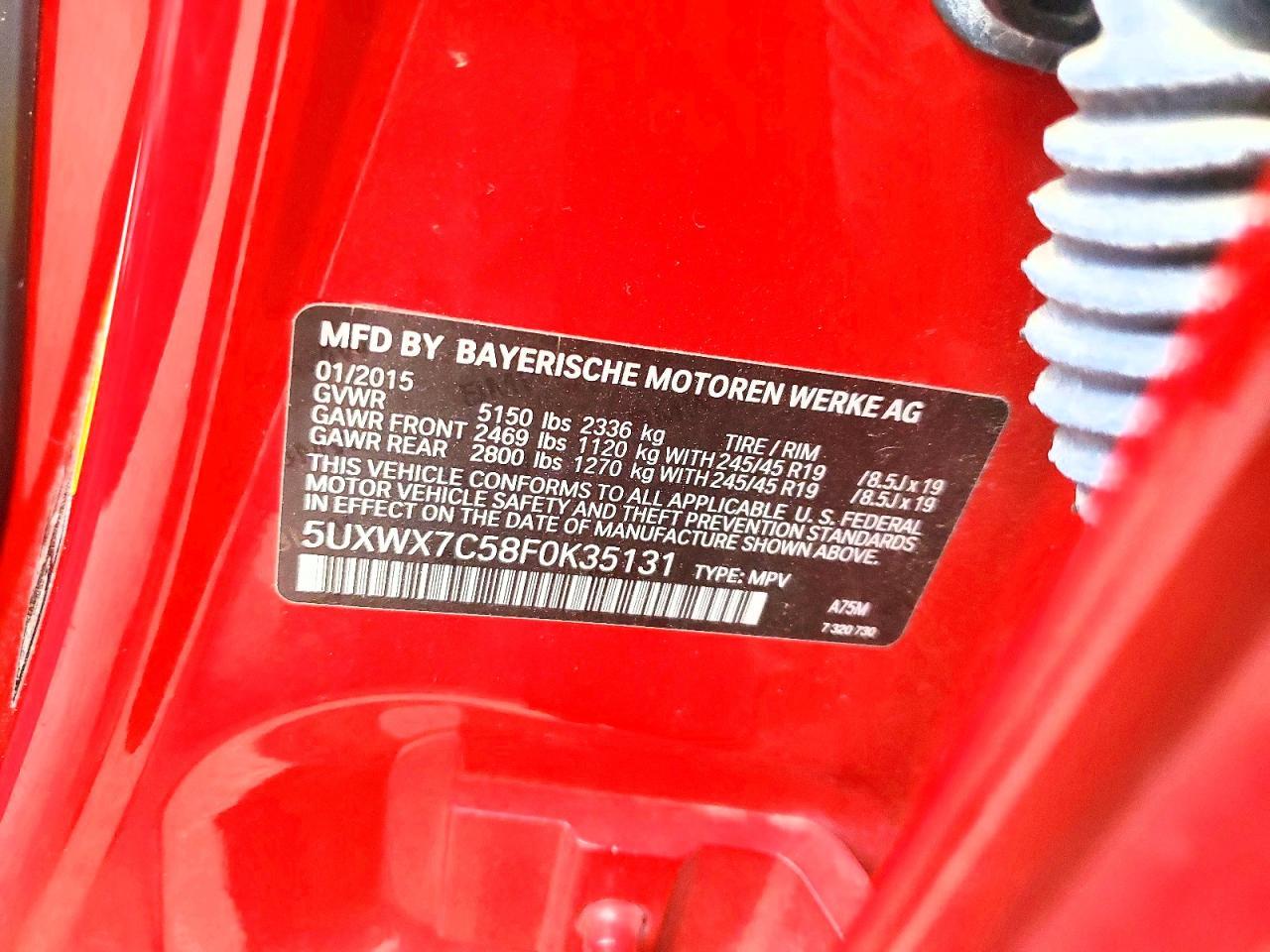 2015 BMW X3 xDrive35I - zdjęcie 12