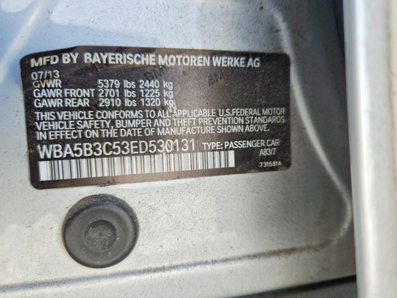 2014 BMW Seria 5 535i - zdjęcie 12