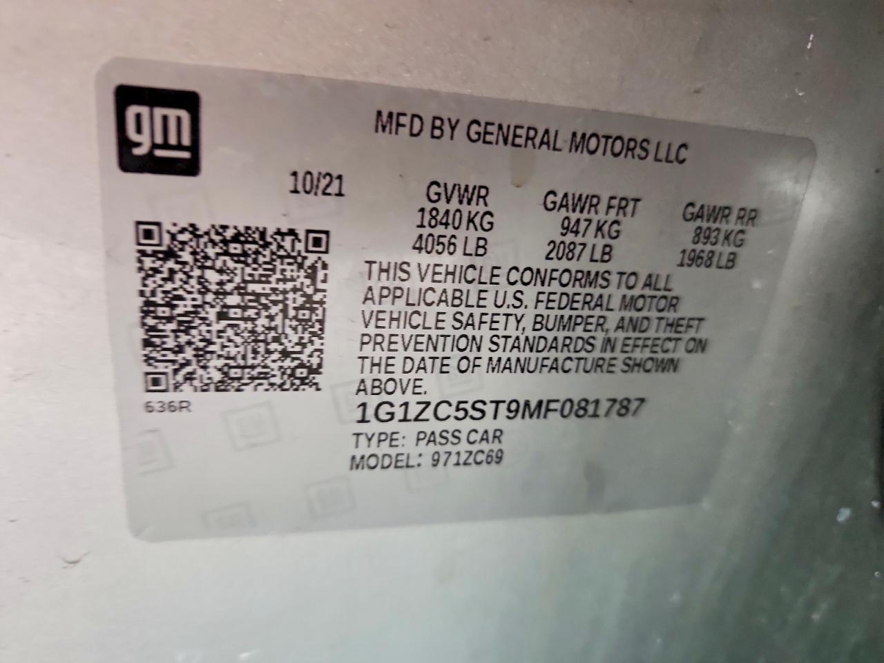 2021 Chevrolet Malibu Ls - zdjęcie 12