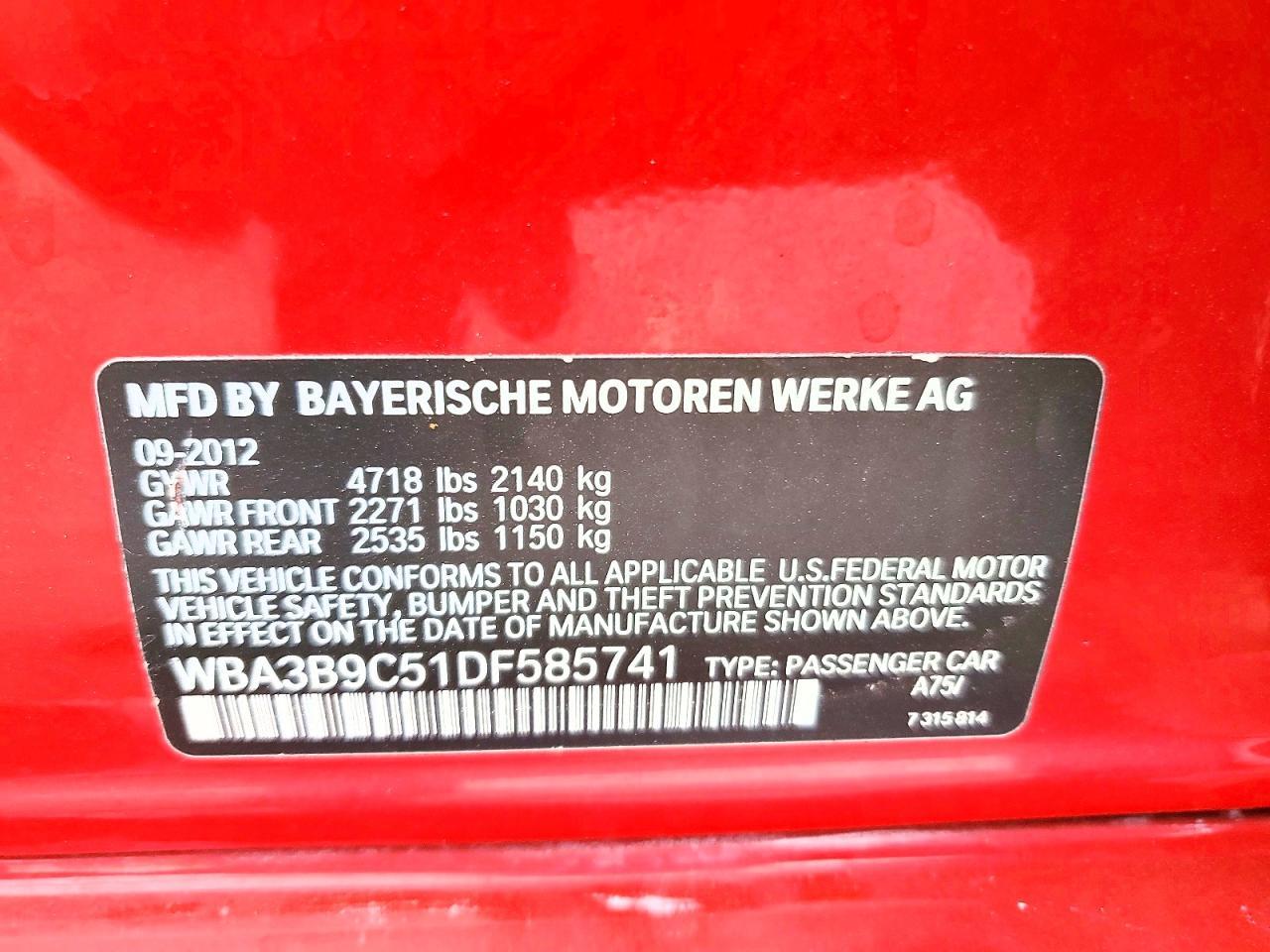 2013 BMW Seria 3 335i - zdjęcie 12