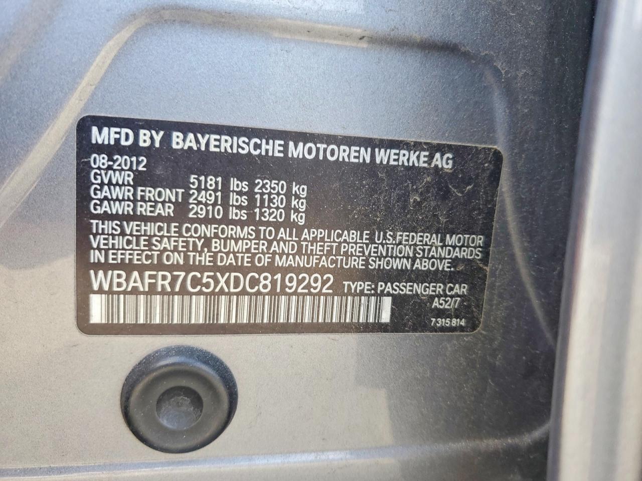 2013 BMW 535 I - zdjęcie 12