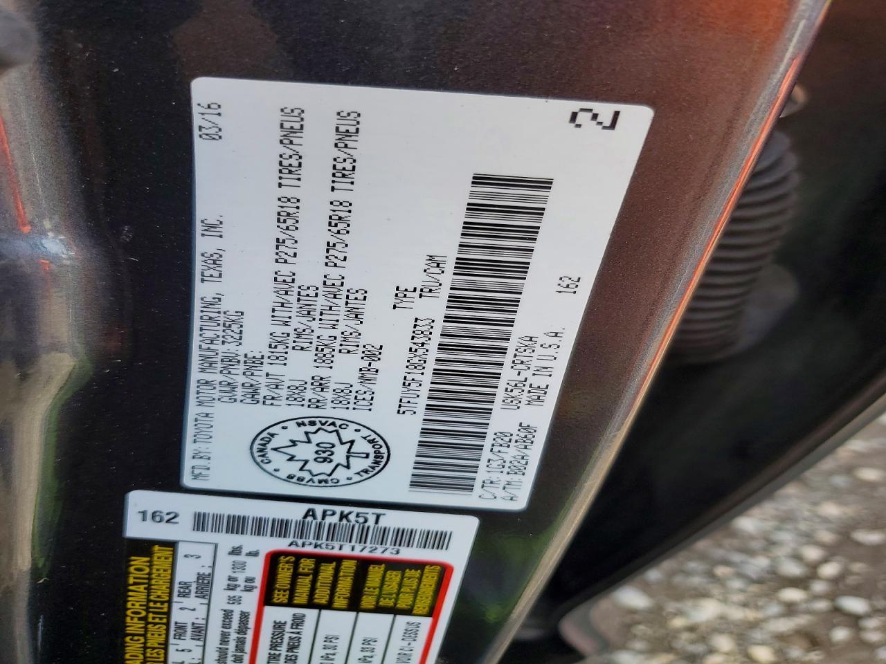 2016 Toyota Tundra Sr - zdjęcie 12