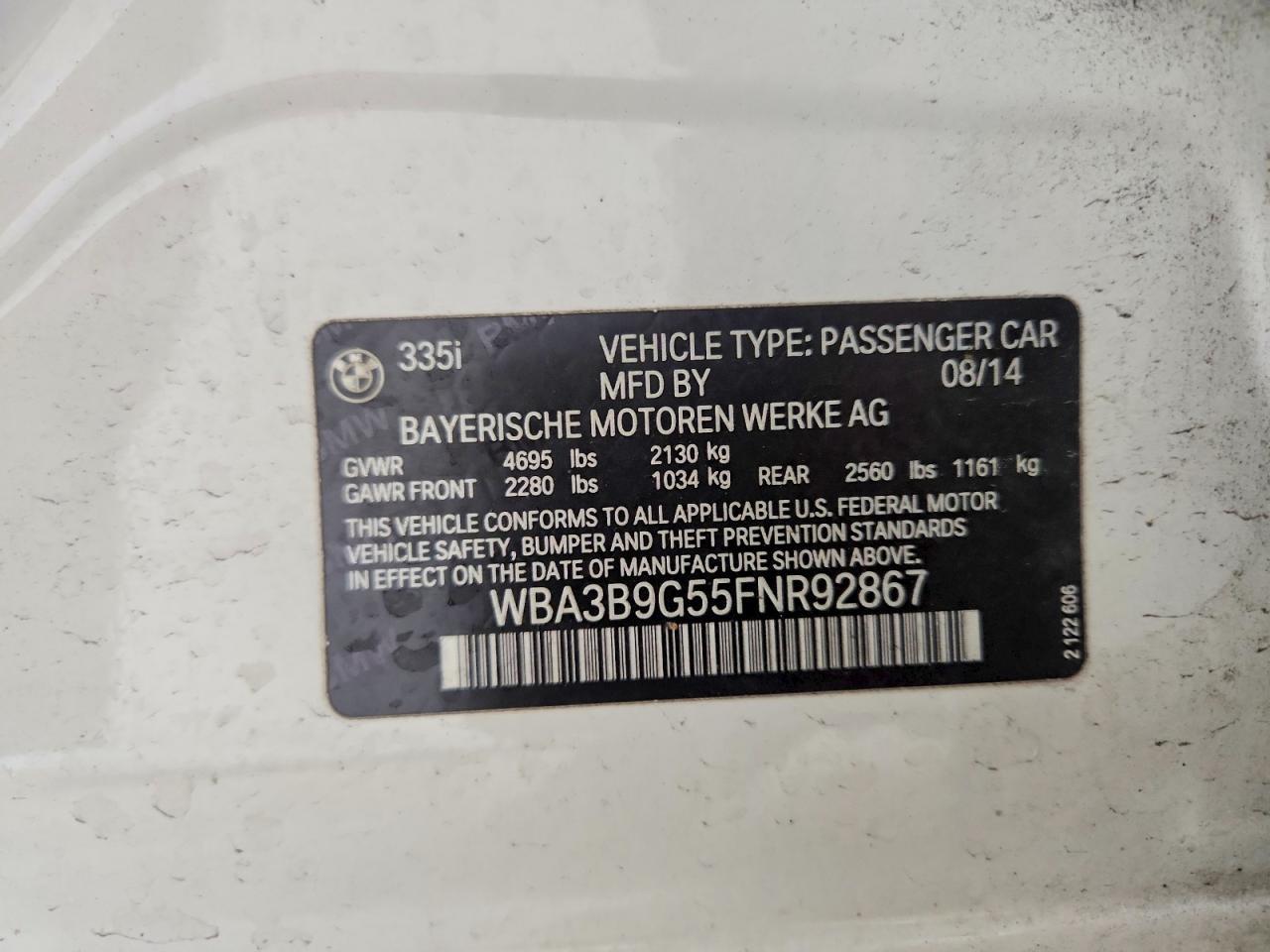 2015 BMW Seria 3 335i - zdjęcie 12