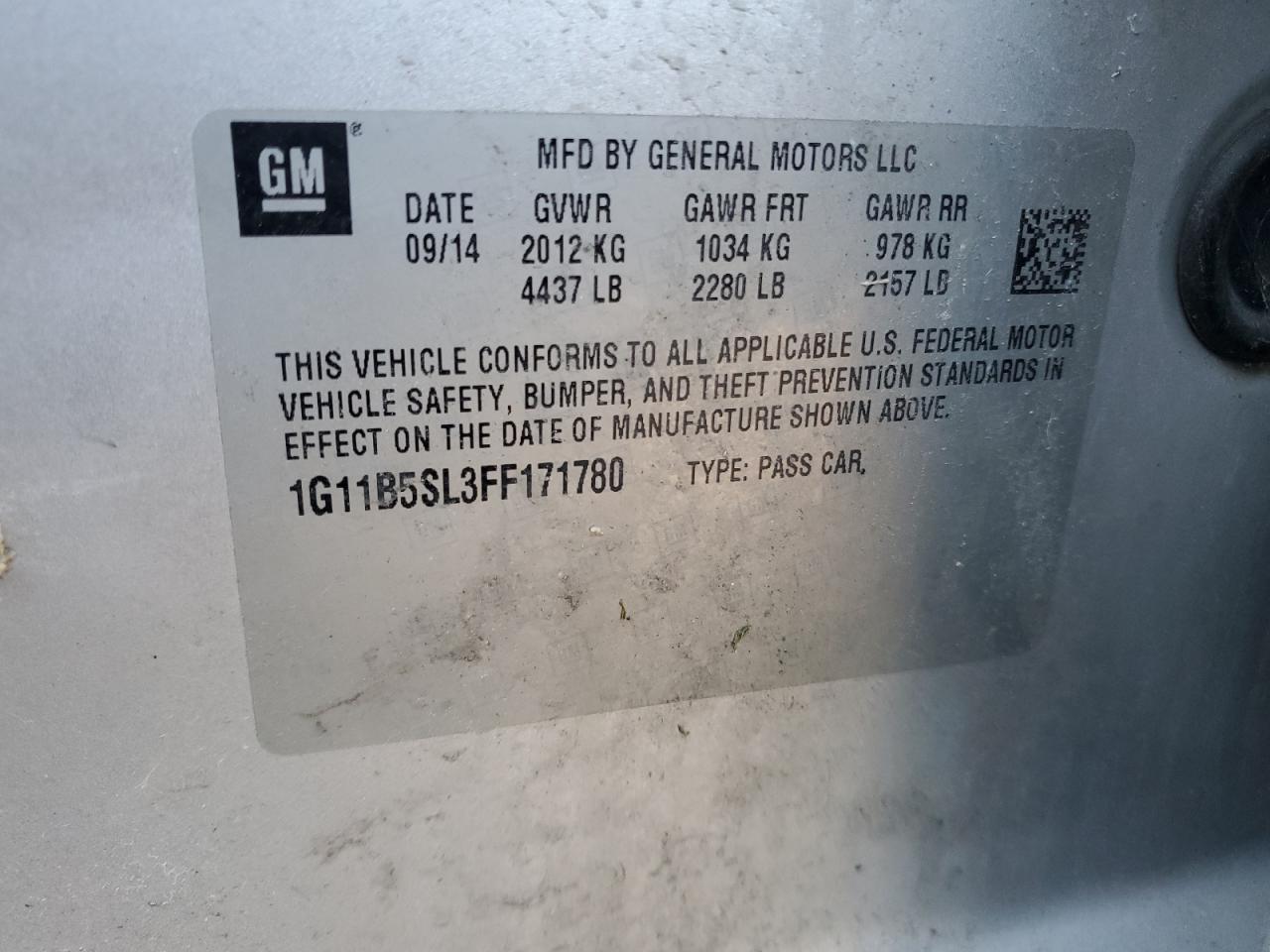 2015 Chevrolet Malibu Ls - zdjęcie 12