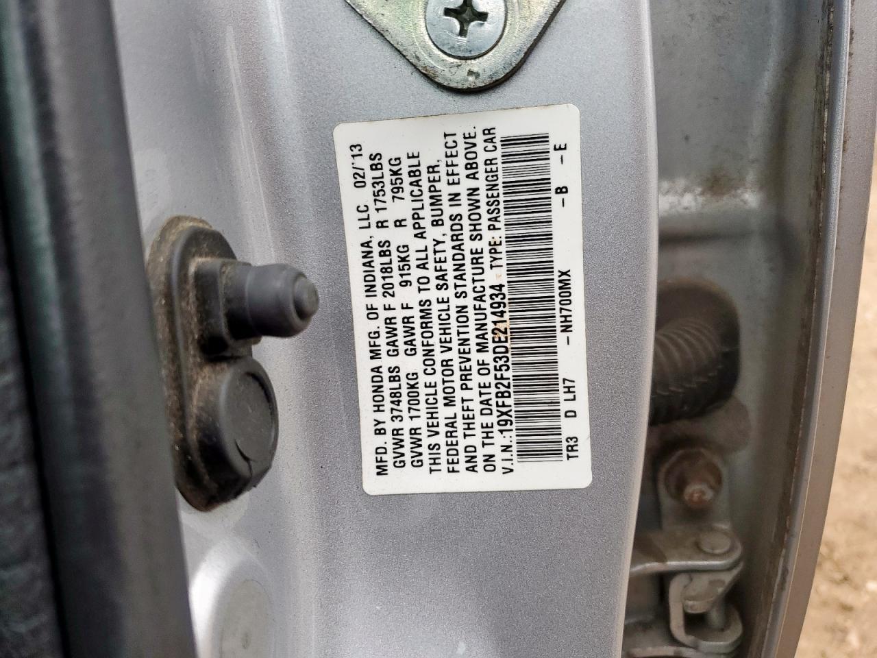 2013 Honda Civic Lx - zdjęcie 12