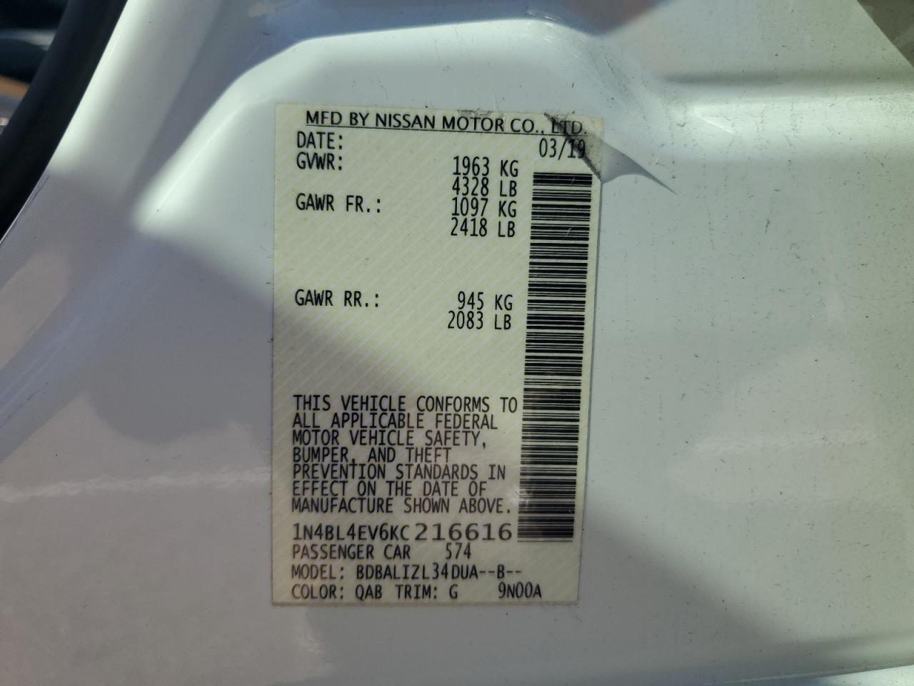 2019 Nissan Altima - zdjęcie 12