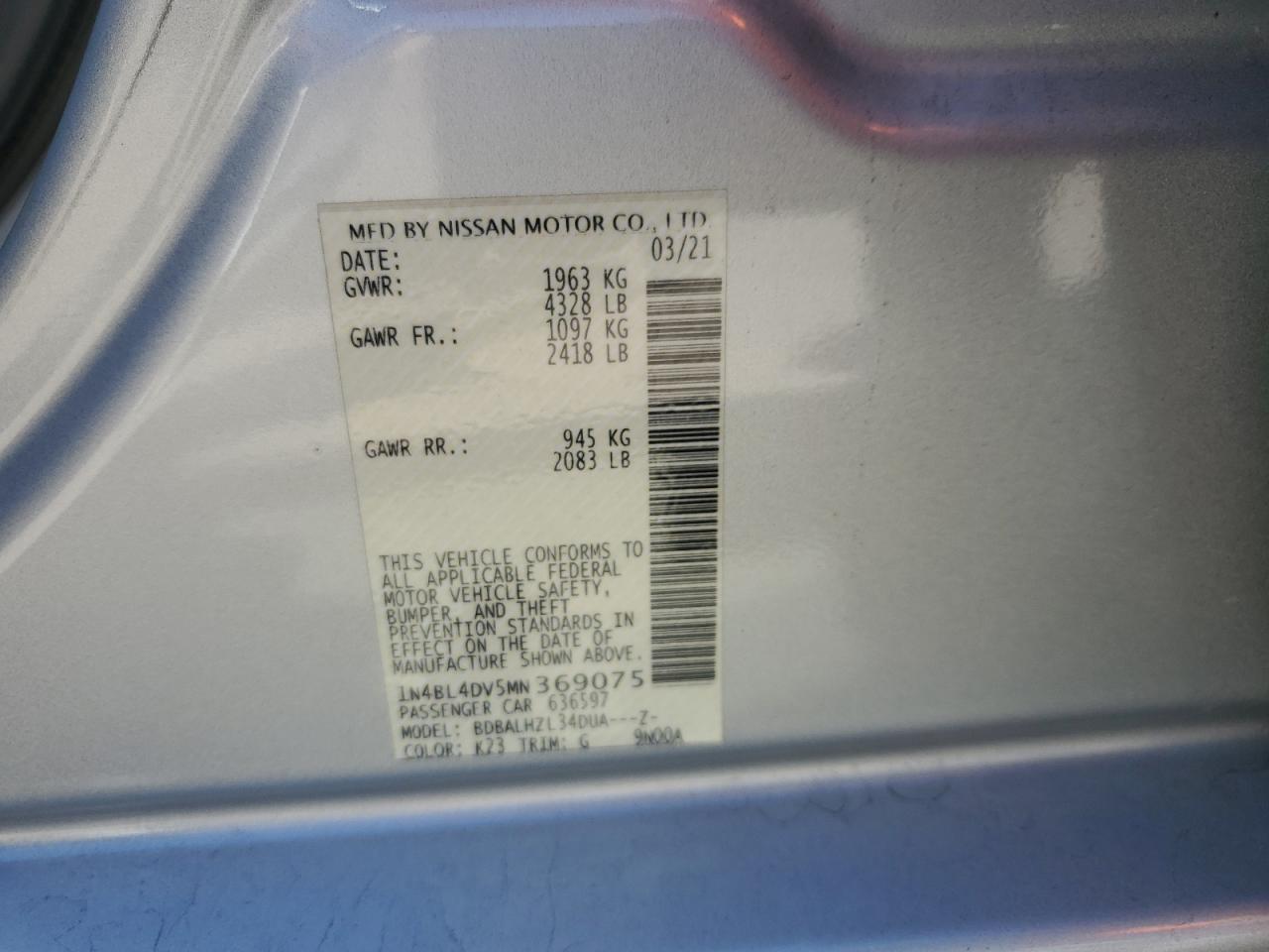 2021 Nissan Altima - zdjęcie 13