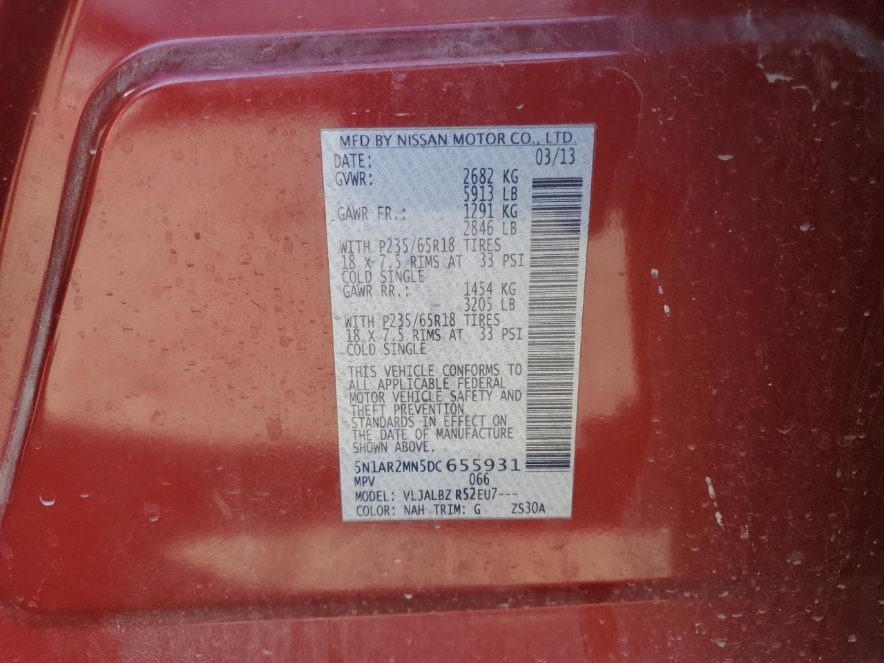 2013 Nissan Pathfinder S - zdjęcie 13