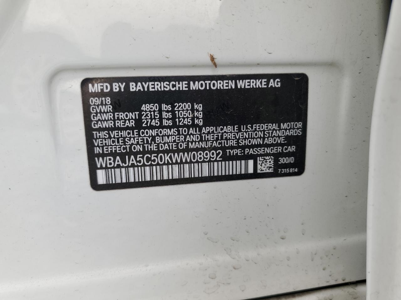 2019 BMW Seria 5 - zdjęcie 12