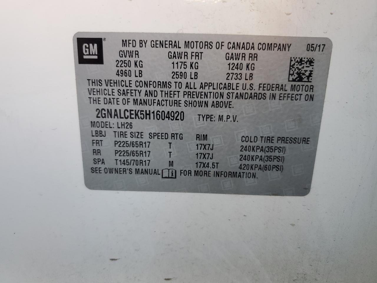 2017 Chevrolet Equinox Lt - zdjęcie 13