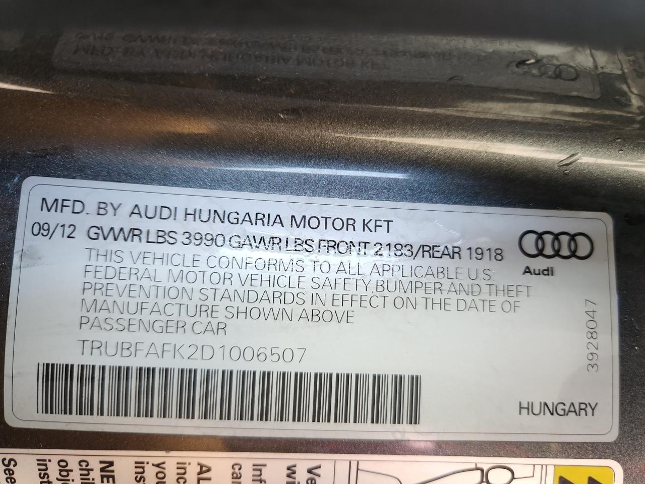 2013 Audi Tt Premium Plus - zdjęcie 12