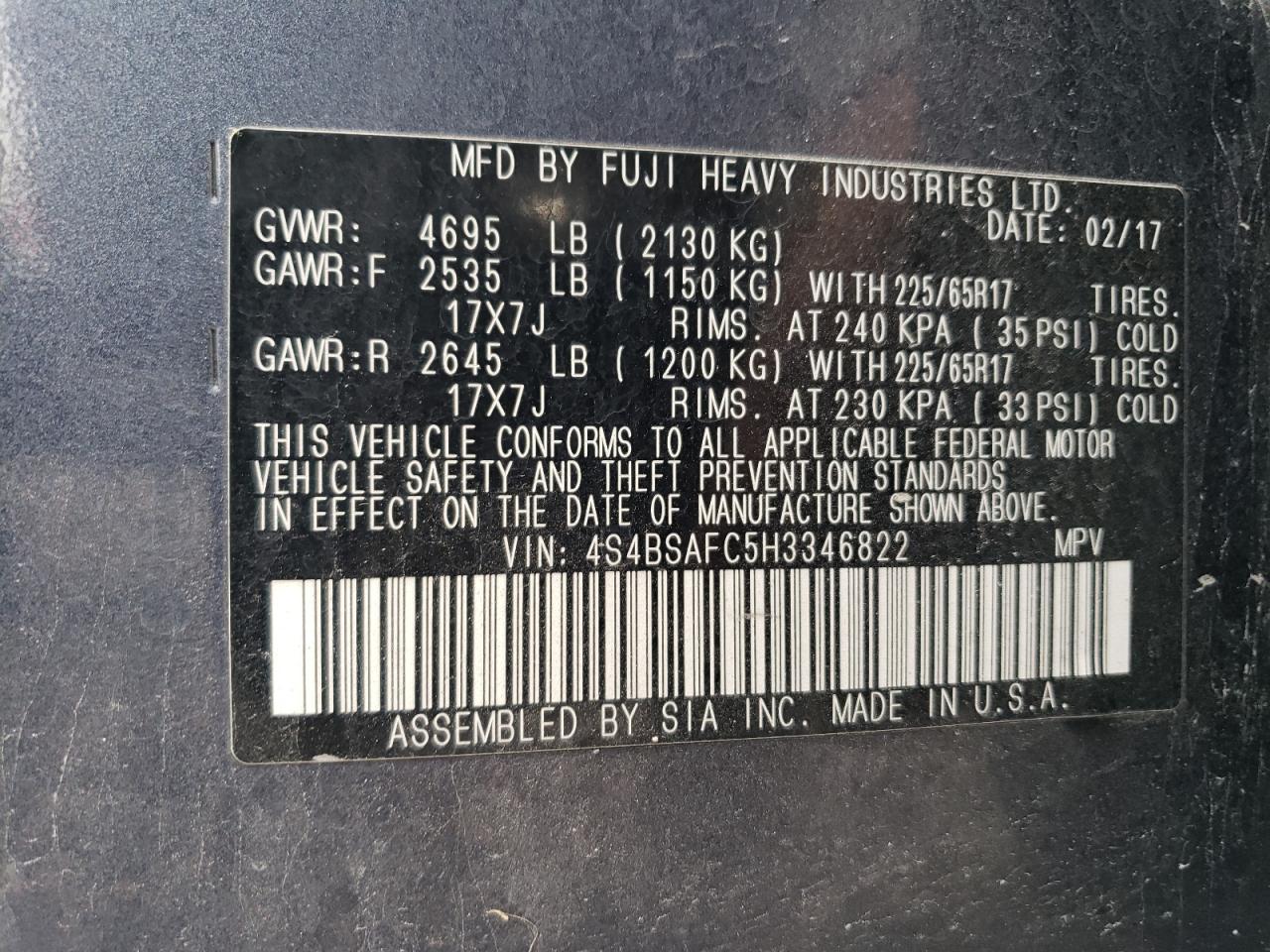 2017 Subaru Outback 2.5I Premium - zdjęcie 13