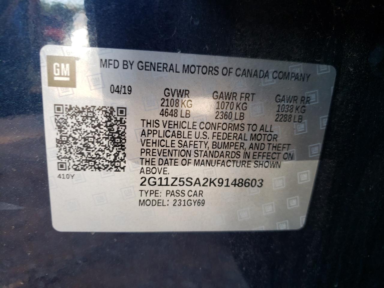 2019 Chevrolet Impala Lt - zdjęcie 12