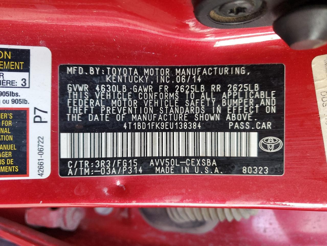 2014 Toyota Camry - zdjęcie 12