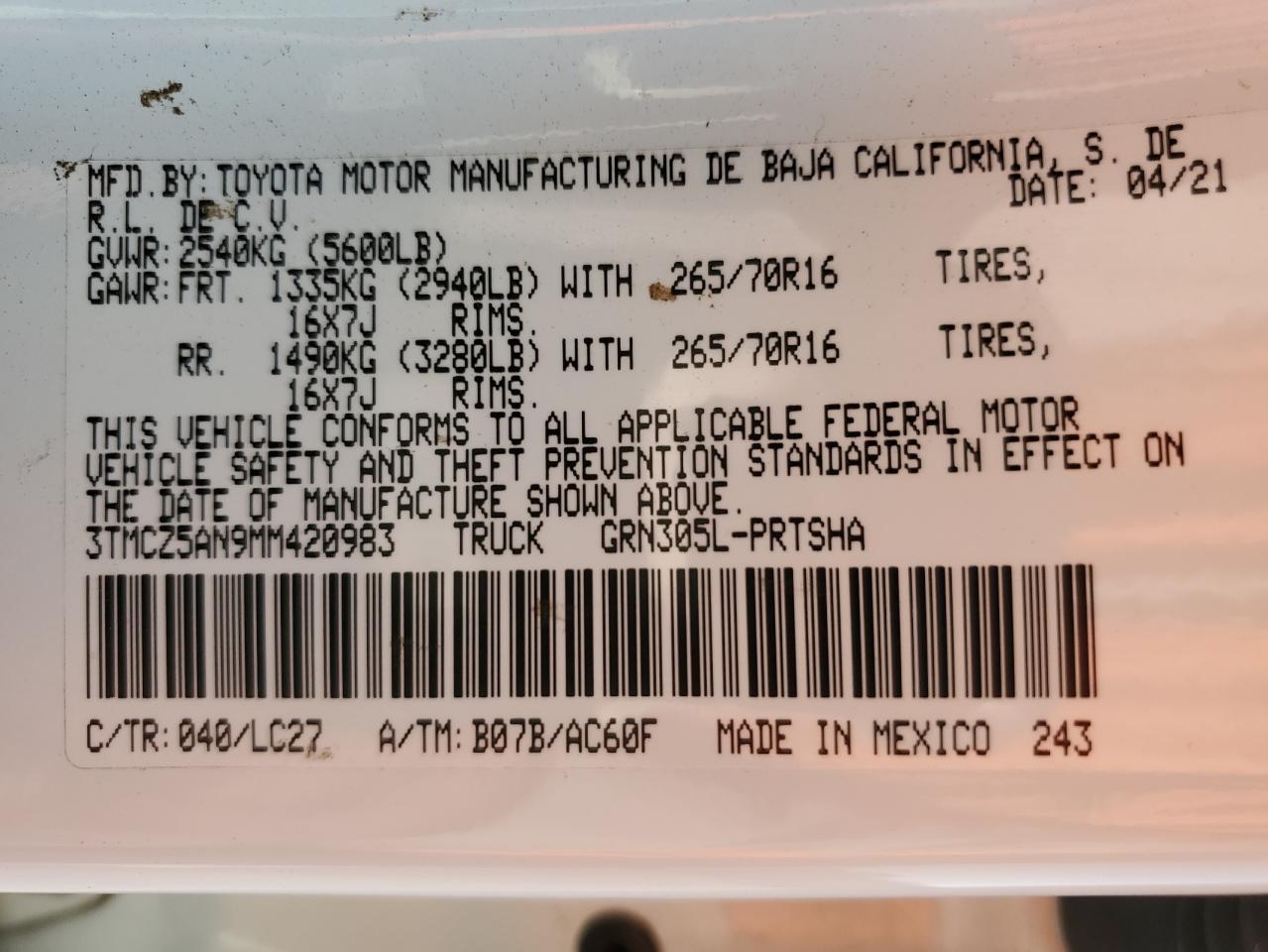 2021 Toyota Tacoma - zdjęcie 12