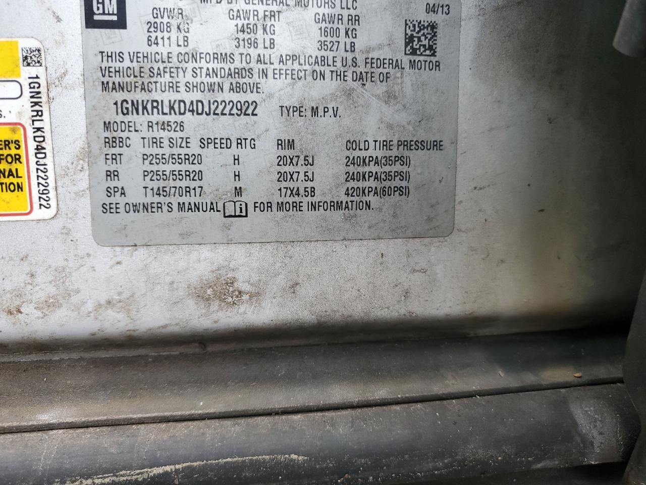 2013 Chevrolet Traverse Ltz - zdjęcie 13