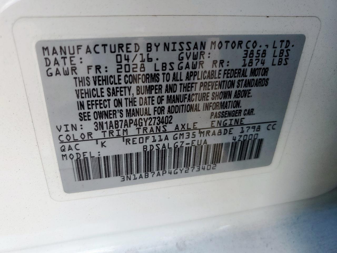 2016 Nissan Sentra - zdjęcie 12