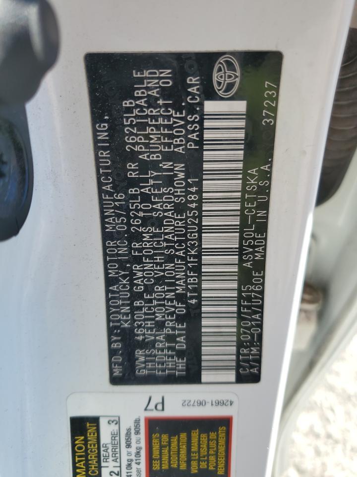 2016 Toyota Camry Le - zdjęcie 13