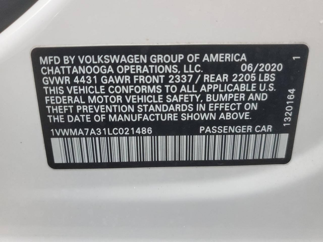 2020 Volkswagen Passat - zdjęcie 12