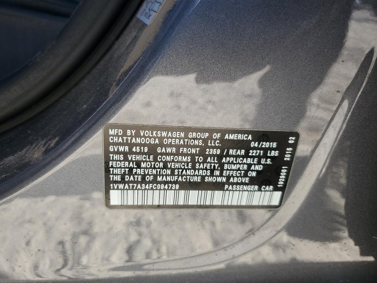 2015 Volkswagen Passat - zdjęcie 12