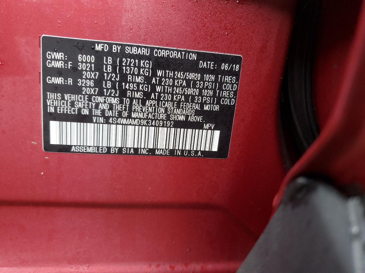 2019 Subaru Ascent Limited - zdjęcie 12