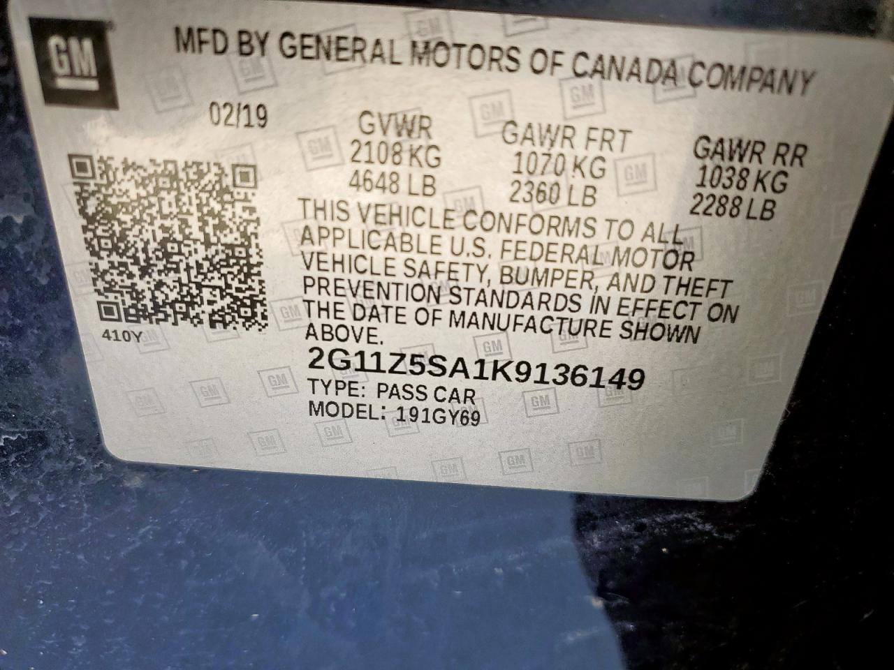 2019 Chevrolet Impala Lt - zdjęcie 12