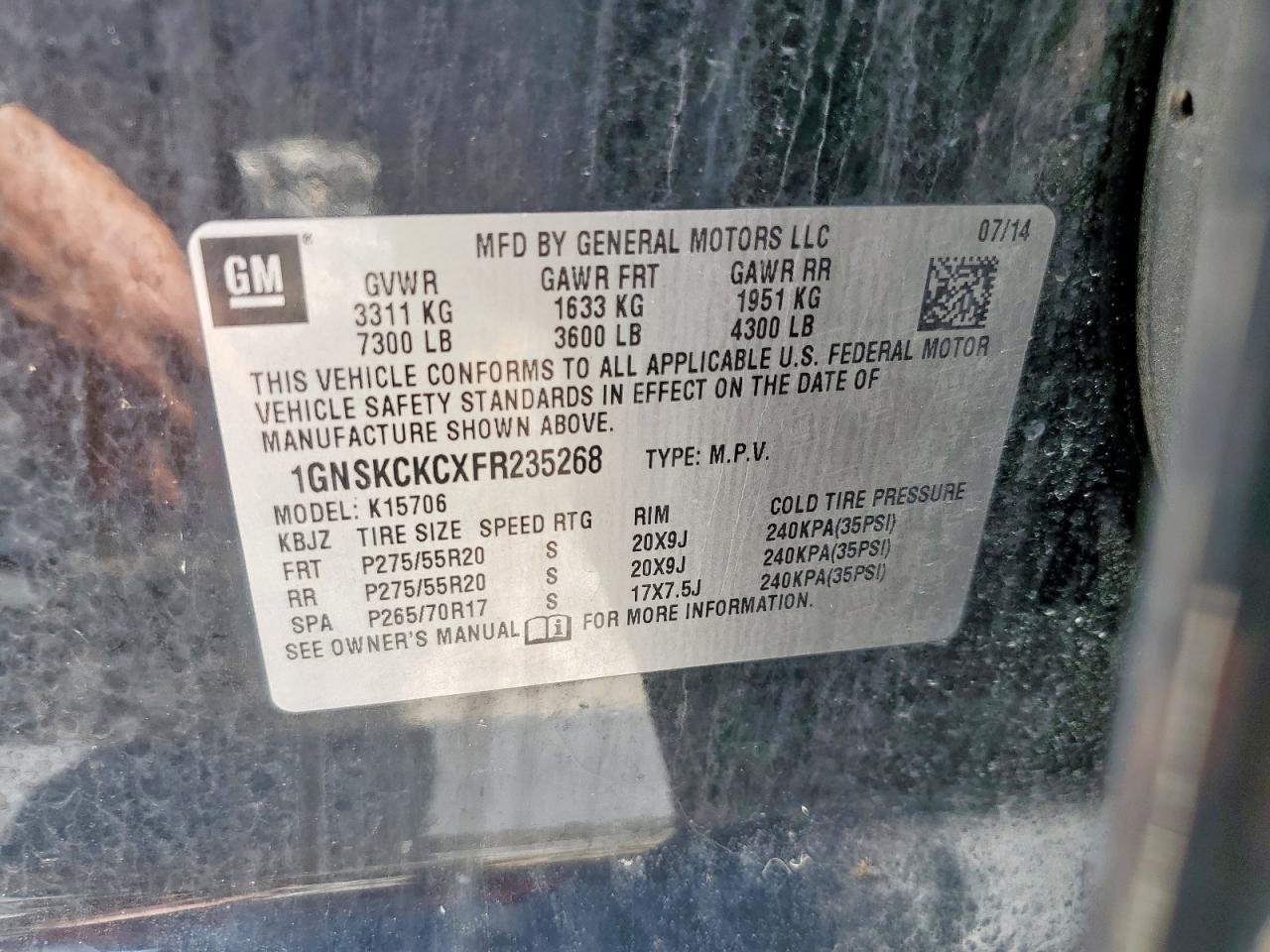 2015 Chevrolet Tahoe K1500 Ltz - zdjęcie 13