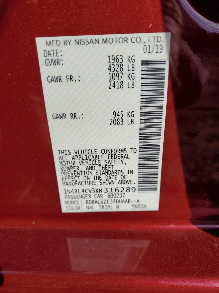 2019 Nissan Altima Sr - zdjęcie 12
