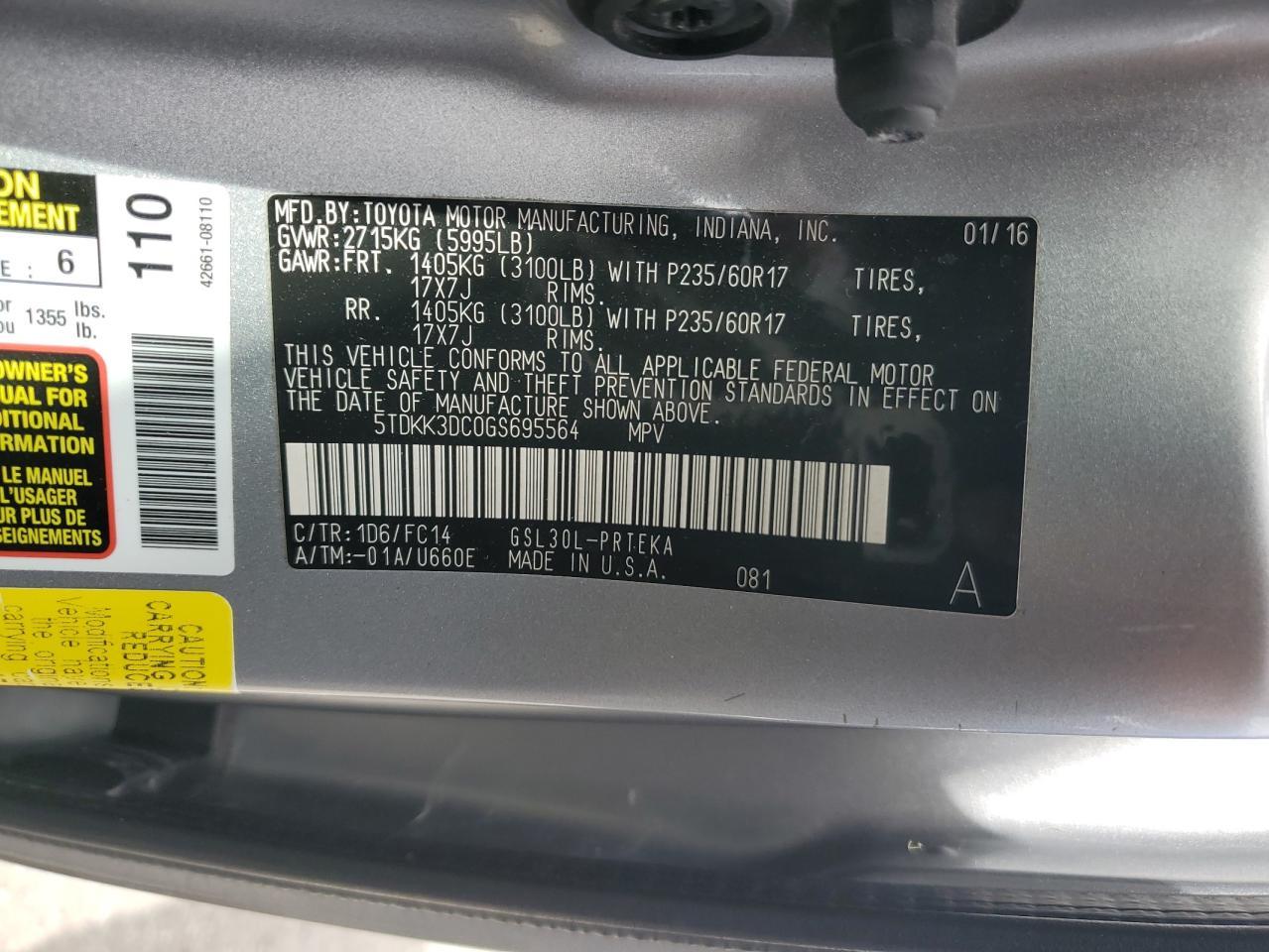 2016 Toyota Sienna - zdjęcie 13