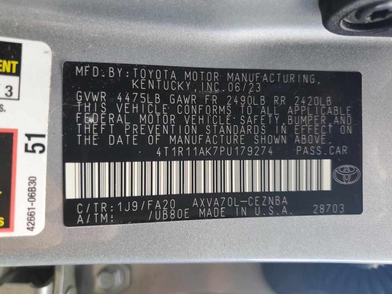 2023 Toyota Camry Le - zdjęcie 12