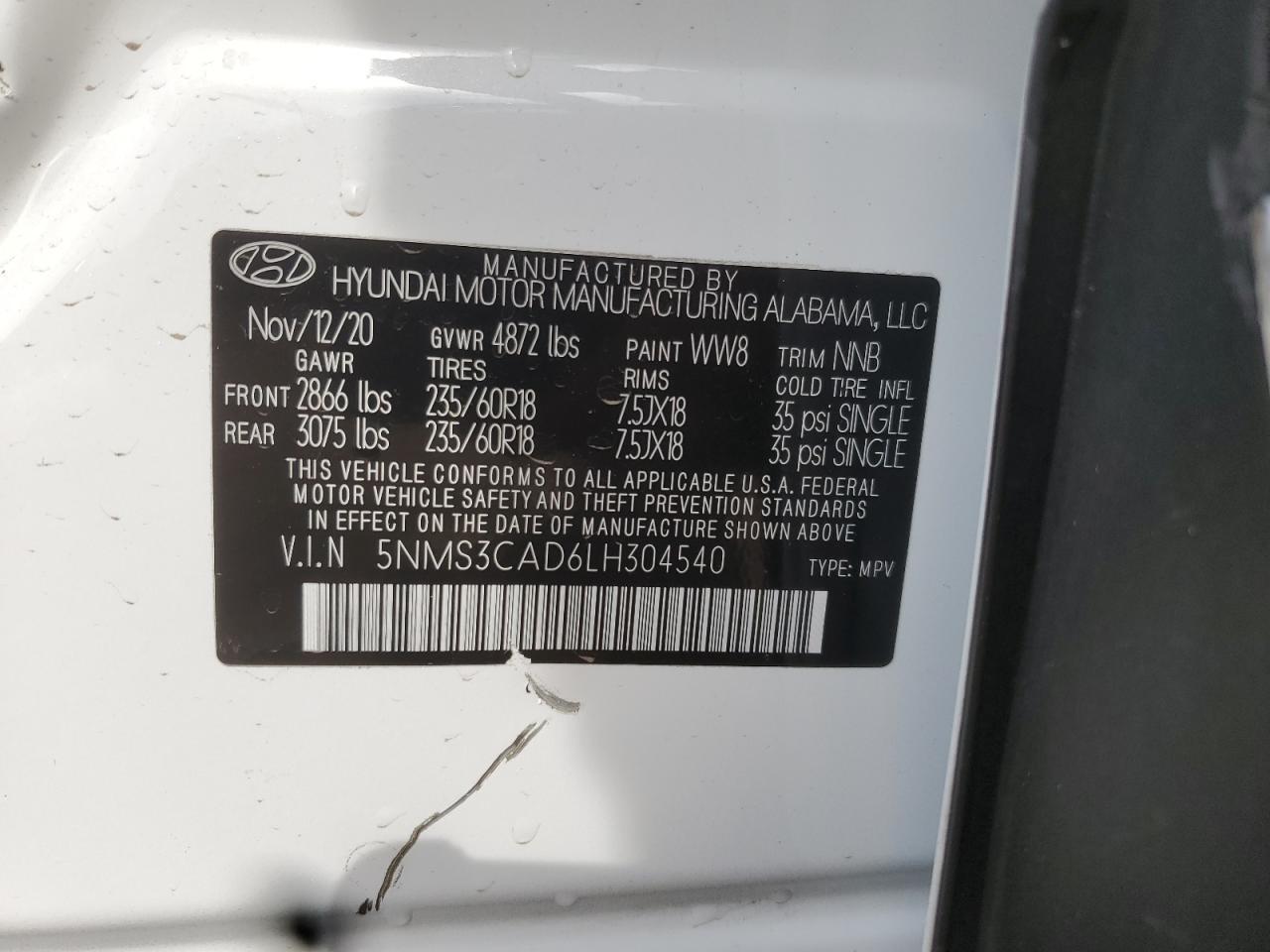 2020 Hyundai Santa Fe Sel - zdjęcie 13