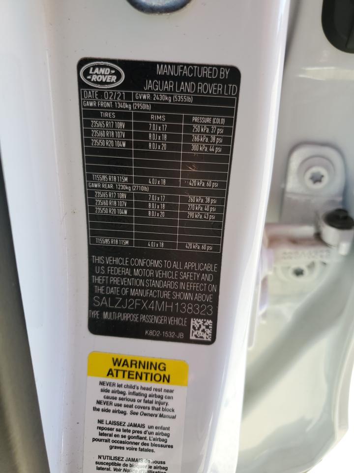 2021 Land Rover Range Rover Evoque - zdjęcie 13