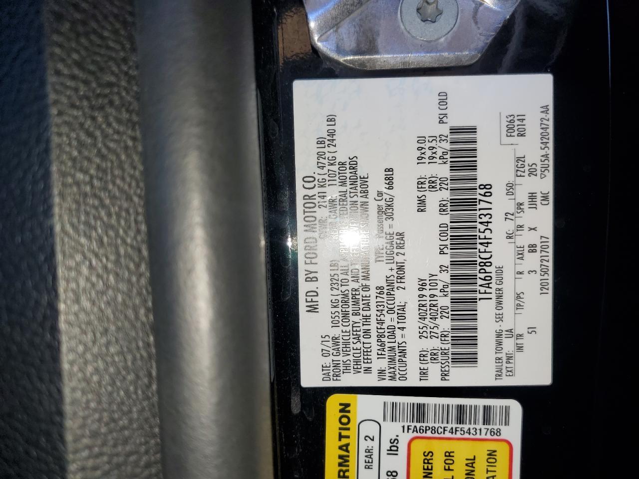 2015 Ford Mustang Gt - zdjęcie 12