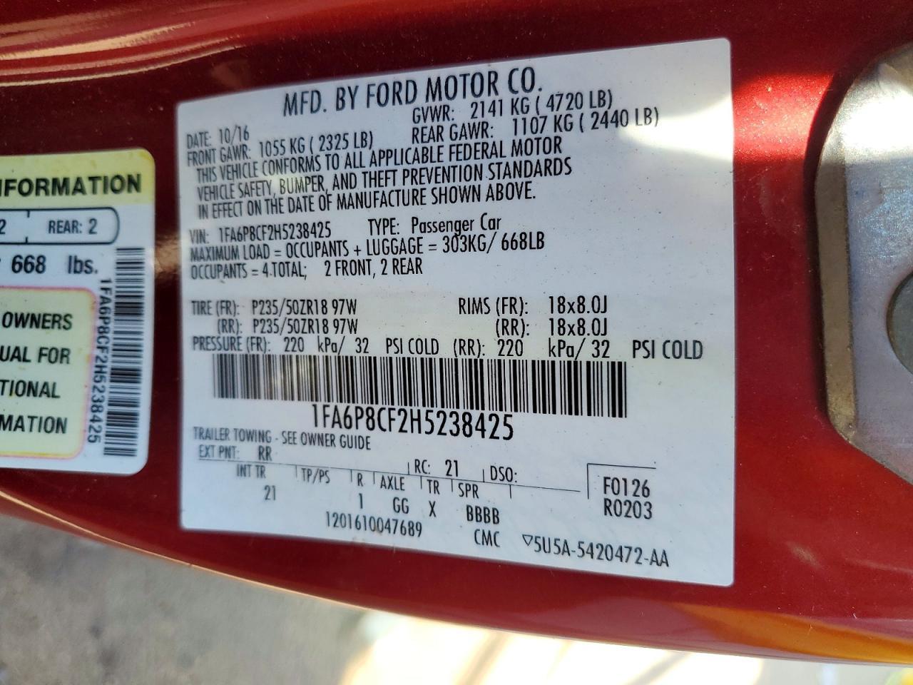 2017 Ford Mustang Gt - zdjęcie 12