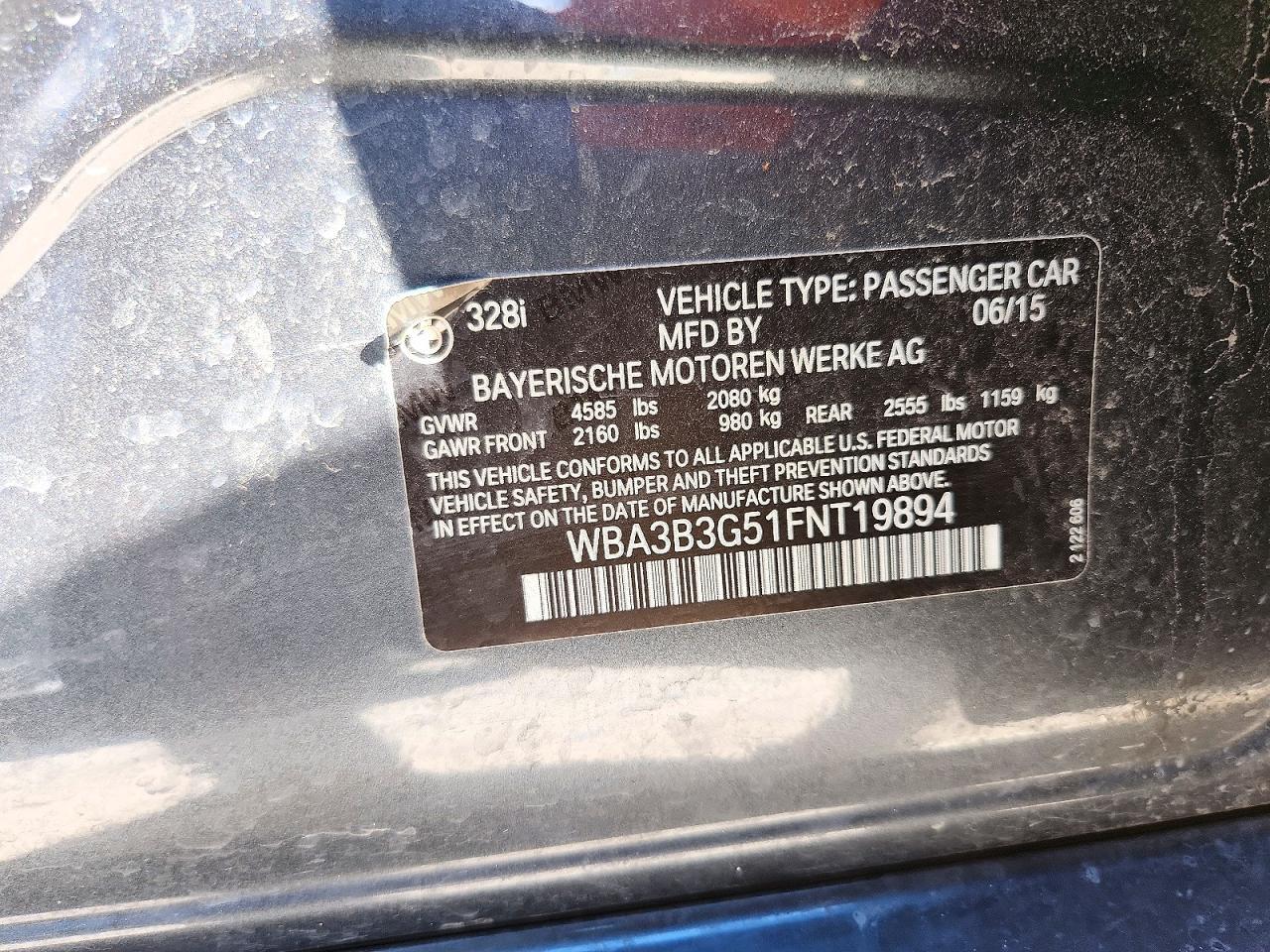 2015 BMW Seria 3 328i - zdjęcie 12